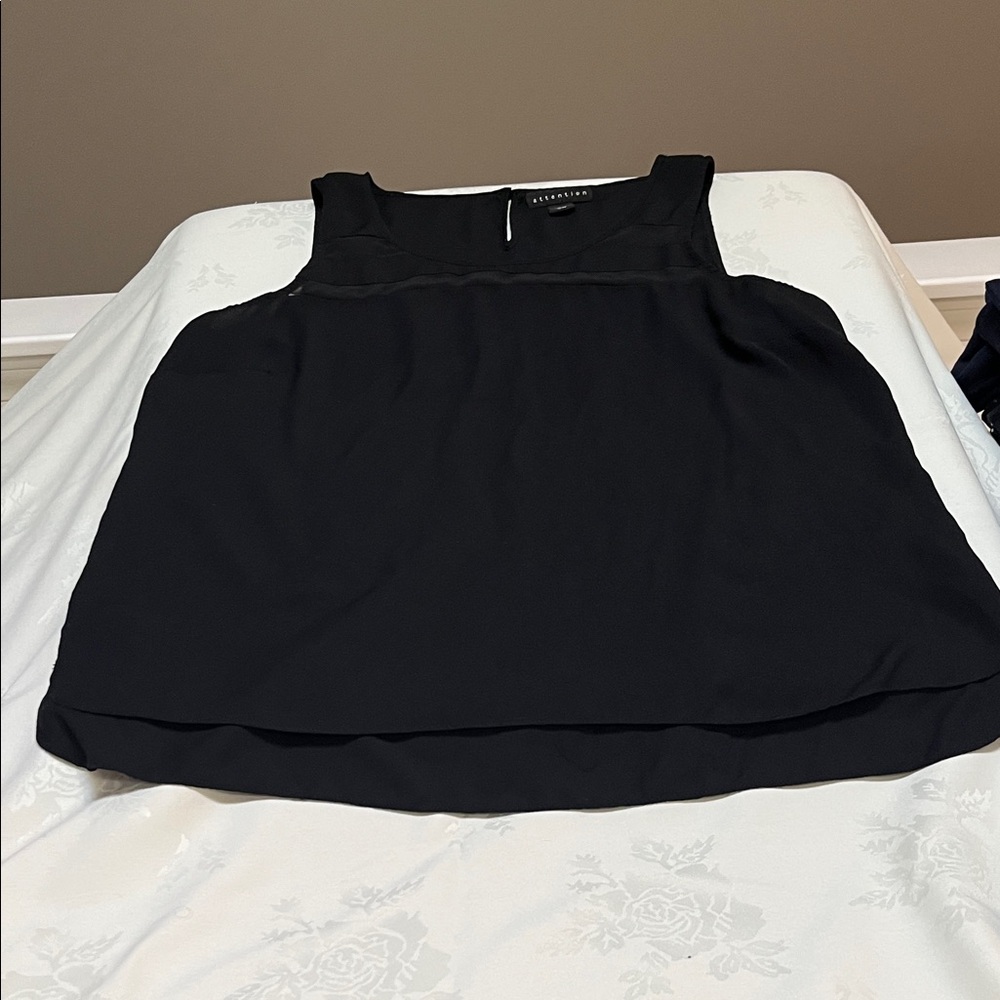 Attention Elegant Black Tank Top